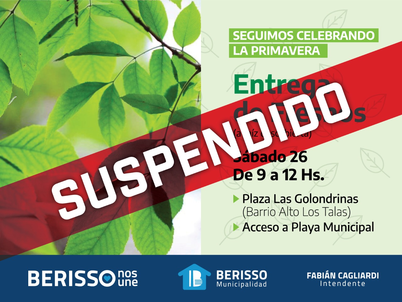 Se suspende la jornada de entrega de fresnos