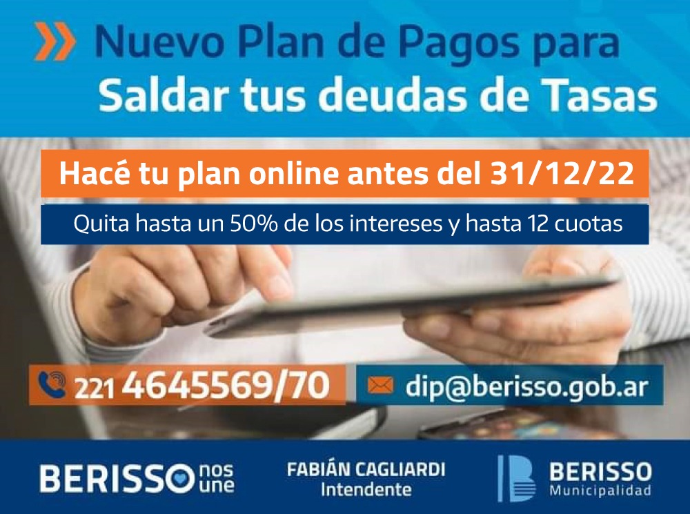 Nuevo Plan de pago para saldar deudas de tasas